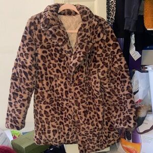 Women's Leopard Print Teddy Jacket